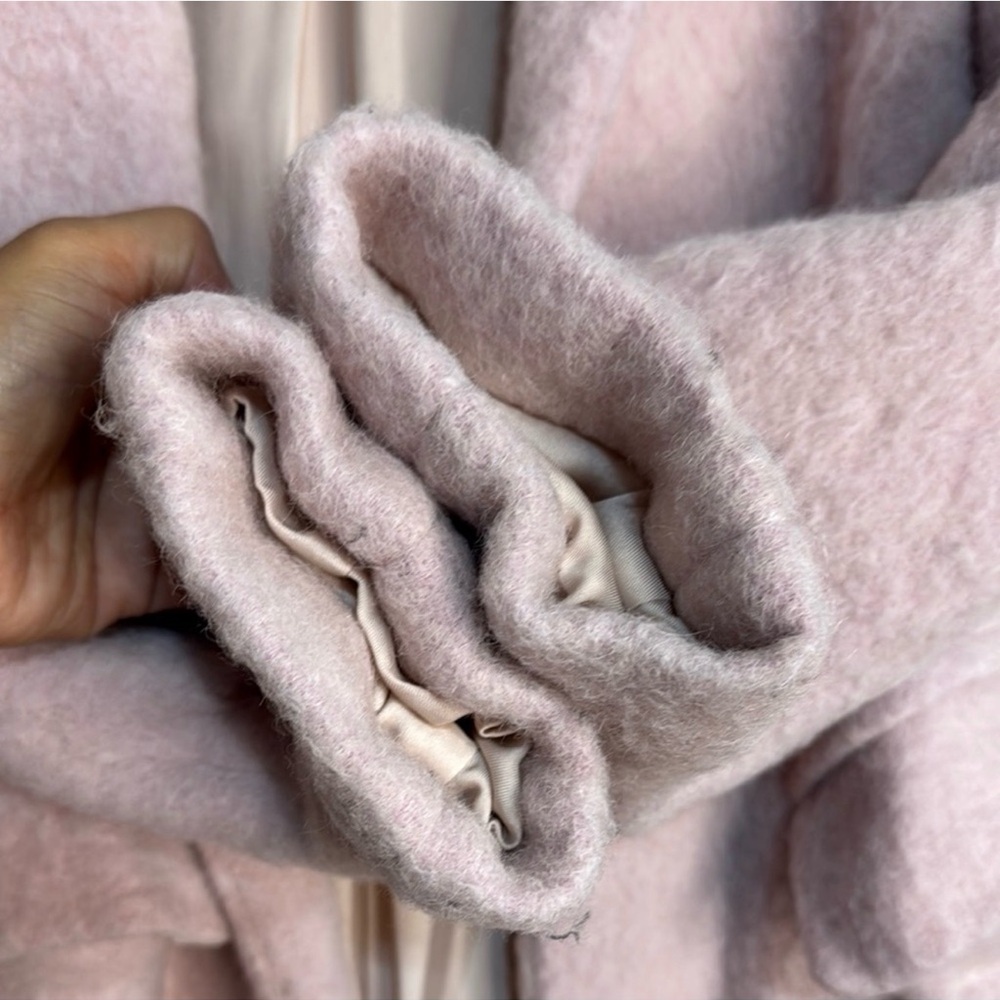 Vince Size Large Wool Blend Pink Belted Coat Size Large - Picture 8 of 11